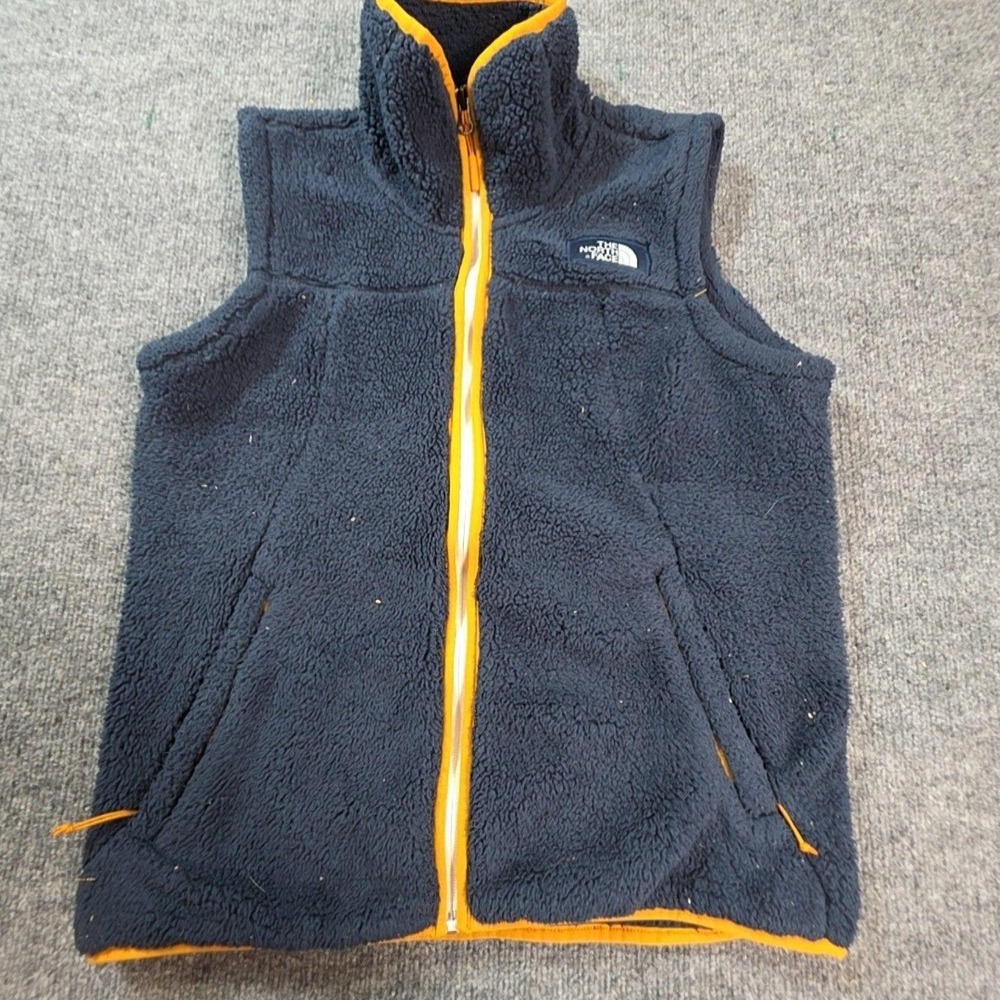 The North Face Vest Womens M Blue Fleece Full Zip Sherpa Pockets Outdoor Warm